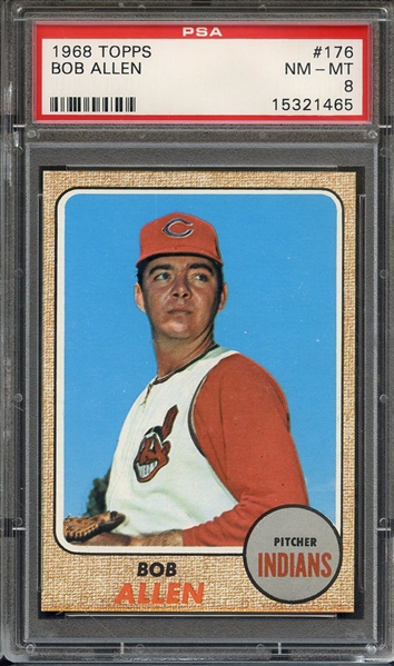 1968 TOPPS 176 BOB ALLEN PSA NM-MT 8