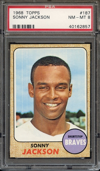 1968 TOPPS 187 SONNY JACKSON PSA NM-MT 8