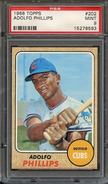 1968 TOPPS 202 ADOLFO PHILLIPS PSA MINT 9