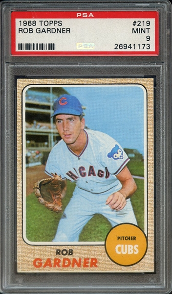 1968 TOPPS 219 ROB GARDNER PSA MINT 9