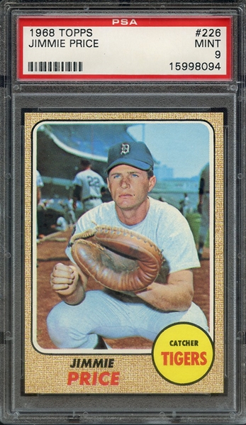 1968 TOPPS 226 JIMMIE PRICE PSA MINT 9