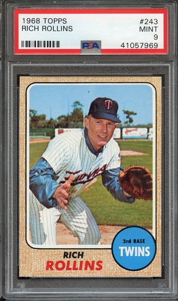 1968 TOPPS 243 RICH ROLLINS PSA MINT 9