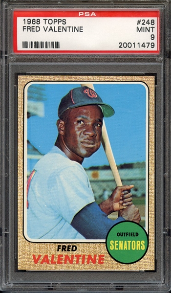 1968 TOPPS 248 FRED VALENTINE PSA MINT 9