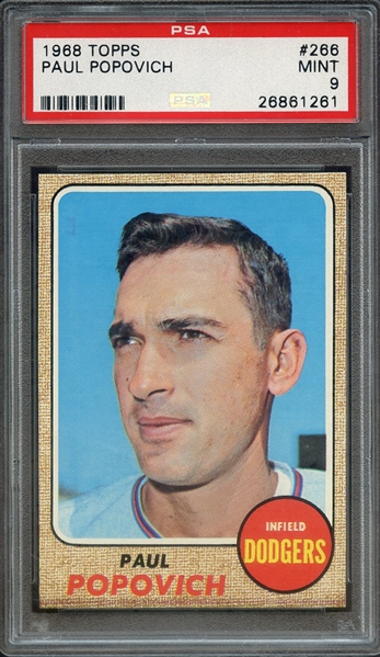 1968 TOPPS 266 PAUL POPOVICH PSA MINT 9