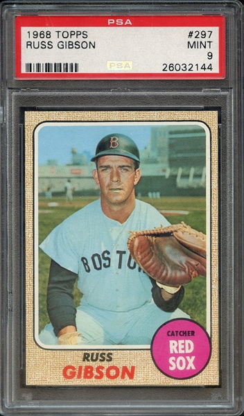1968 TOPPS 297 RUSS GIBSON PSA MINT 9