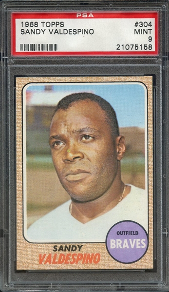 1968 TOPPS 304 SANDY VALDESPINO PSA MINT 9