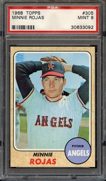 1968 TOPPS 305 MINNIE ROJAS PSA MINT 9