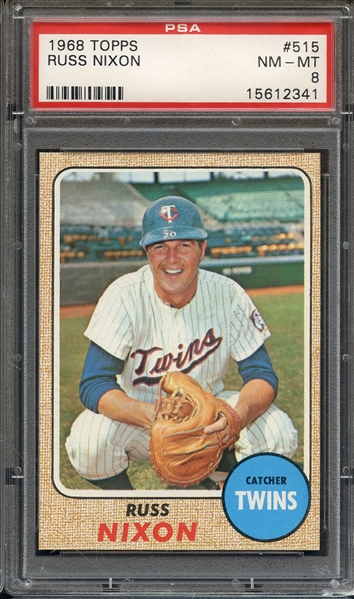 1968 TOPPS 515 RUSS NIXON PSA NM-MT 8
