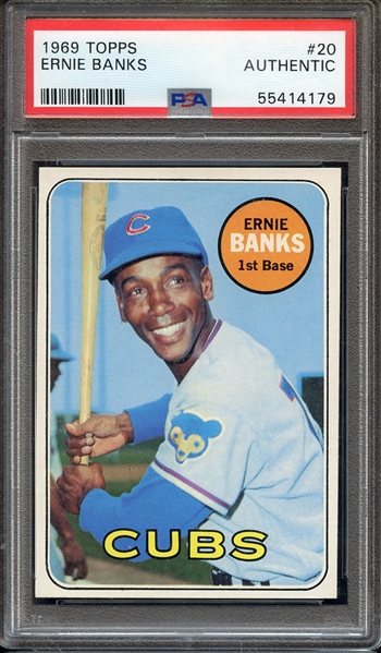 1969 TOPPS 20 ERNIE BANKS PSA AUTHENTIC