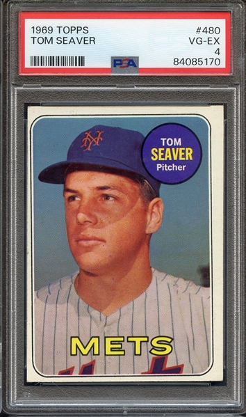 1969 TOPPS 480 TOM SEAVER PSA VG-EX 4