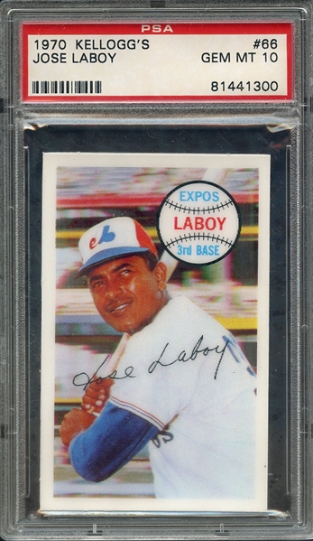 1970 KELLOGG'S 66 JOSE LABOY PSA GEM MT 10