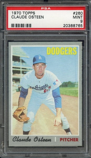 1970 TOPPS 260 CLAUDE OSTEEN PSA MINT 9