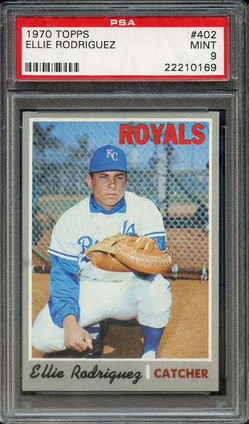 1970 TOPPS 402 ELLIE RODRIGUEZ PSA MINT 9