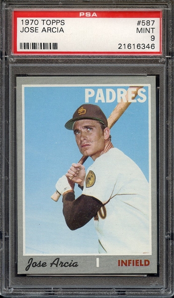 1970 TOPPS 587 JOSE ARCIA PSA MINT 9