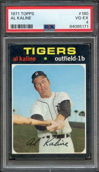 1971 TOPPS 180 AL KALINE PSA VG-EX 4