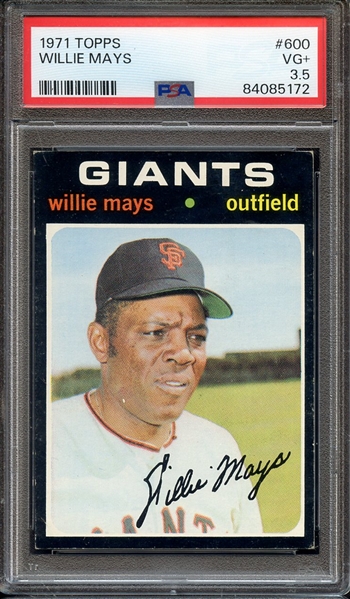 1971 TOPPS 600 WILLIE MAYS PSA VG+ 3.5
