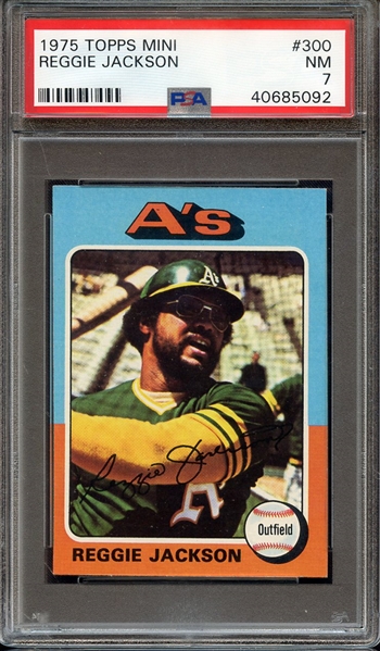 1975 TOPPS MINI 300 REGGIE JACKSON PSA NM 7