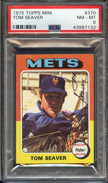 1975 TOPPS MINI 370 TOM SEAVER PSA NM-MT 8