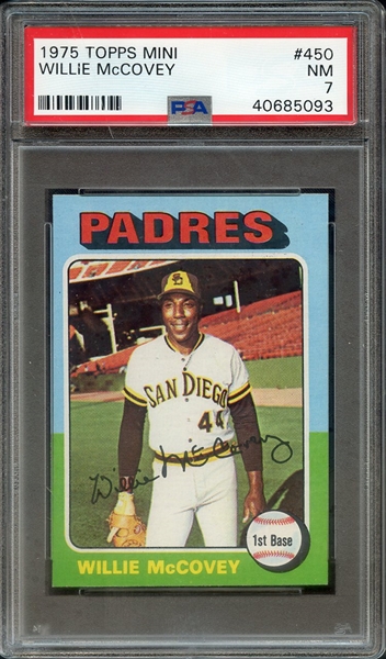 1975 TOPPS MINI 450 WILLIE McCOVEY PSA NM 7