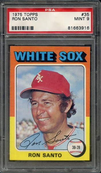 1975 TOPPS 35 RON SANTO PSA MINT 9
