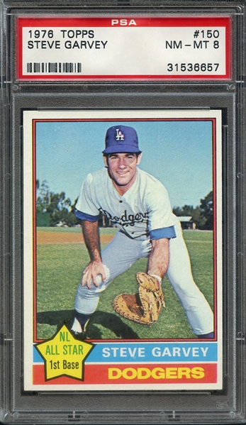1976 TOPPS 150 STEVE GARVEY PSA NM-MT 8