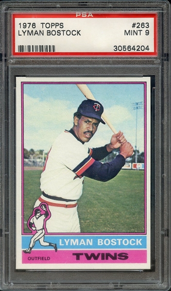 1976 TOPPS 263 LYMAN BOSTOCK PSA MINT 9