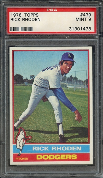 1976 TOPPS 439 RICK RHODEN PSA MINT 9