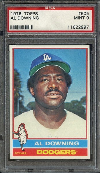 1976 TOPPS 605 AL DOWNING PSA MINT 9