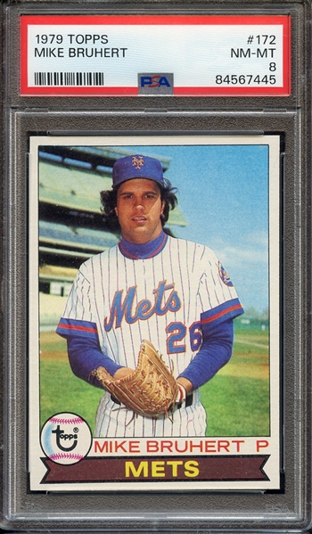 1979 TOPPS 172 MIKE BRUHERT PSA NM-MT 8