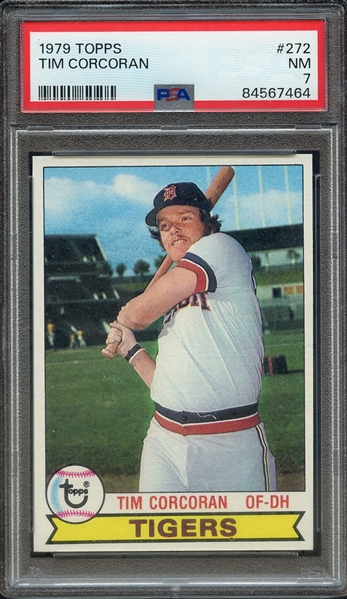 1979 TOPPS 272 TIM CORCORAN PSA NM 7