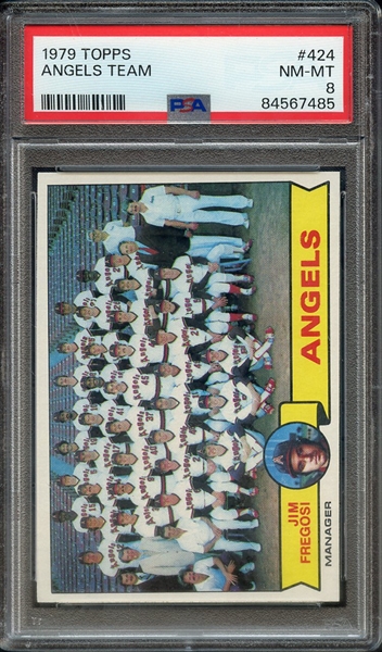 1979 TOPPS 424 ANGELS TEAM PSA NM-MT 8