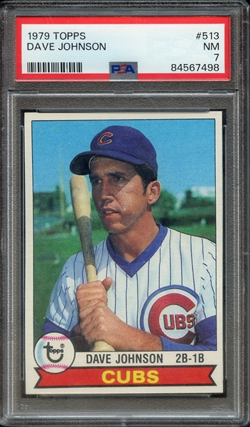 1979 TOPPS 513 DAVE JOHNSON PSA NM 7