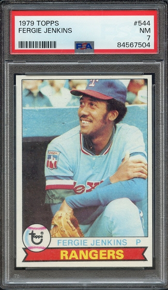 1979 TOPPS 544 FERGIE JENKINS PSA NM 7