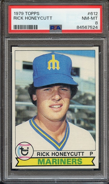 1979 TOPPS 612 RICK HONEYCUTT PSA NM-MT 8