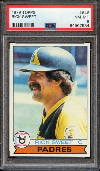 1979 TOPPS 646 RICK SWEET PSA NM-MT 8