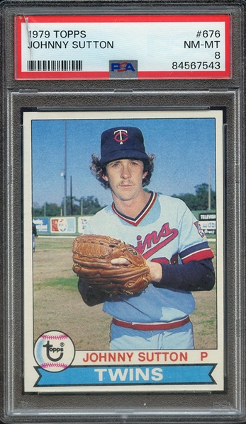 1979 TOPPS 676 JOHNNY SUTTON PSA NM-MT 8