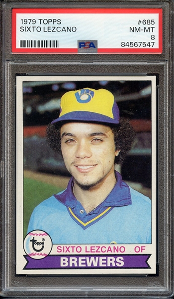 1979 TOPPS 685 SIXTO LEZCANO PSA NM-MT 8