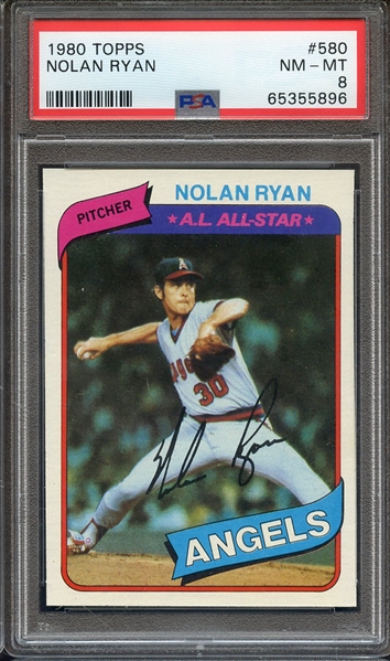 1980 TOPPS 580 NOLAN RYAN PSA NM-MT 8