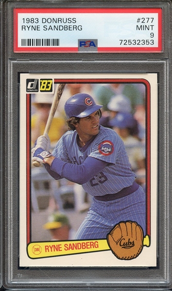 1983 DONRUSS 277 RYNE SANDBERG PSA MINT 9