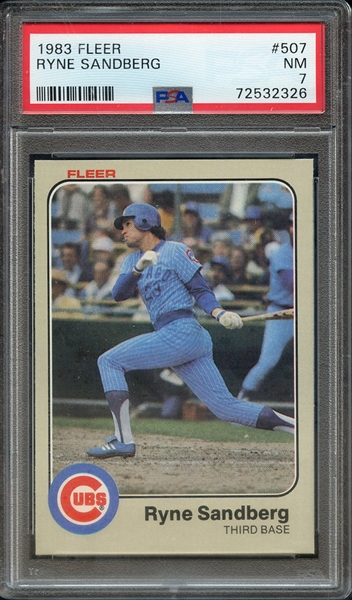 1983 FLEER 507 RYNE SANDBERG PSA NM 7