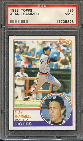 1983 TOPPS 95 ALAN TRAMMELL PSA NM 7
