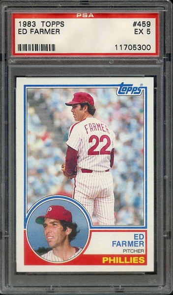 1983 TOPPS 459 ED FARMER PSA EX 5