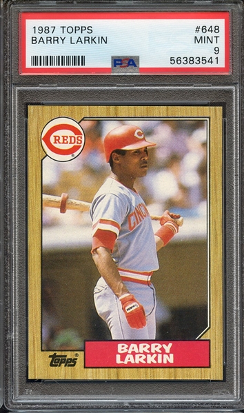 1987 TOPPS 648 BARRY LARKIN PSA MINT 9