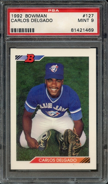 1992 BOWMAN 127 CARLOS DELGADO PSA MINT 9