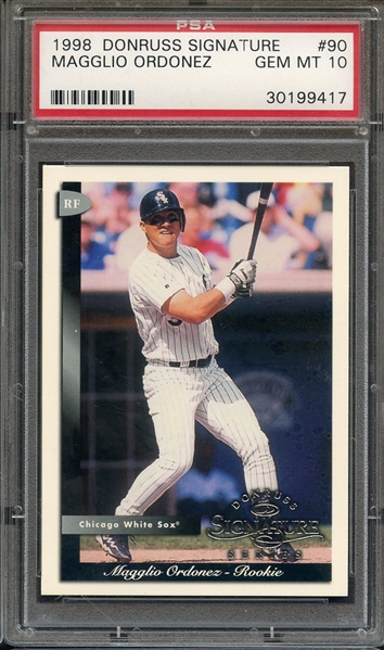 1998 DONRUSS SIGNATURE 90 MAGGLIO ORDONEZ PSA GEM MT 10