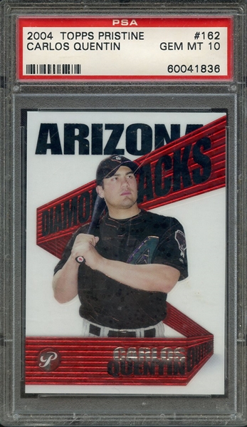 2004 TOPPS PRISTINE 162 CARLOS QUENTIN PSA GEM MT 10