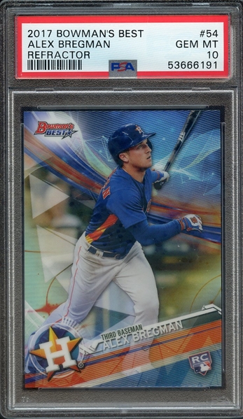 2017 BOWMAN'S BEST 54 ALEX BREGMAN REFRACTOR PSA GEM MT 10