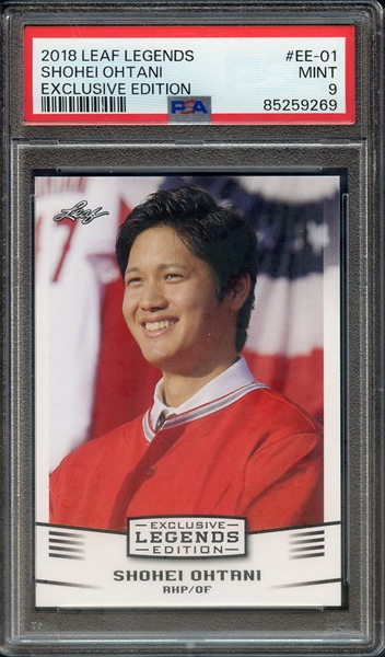 2018 LEAF OHTANI LEGENDS EXCLUSIVE EDITION EE-01 SHOHEI OHTANI EXCLUSIVE EDITION PSA MINT 9