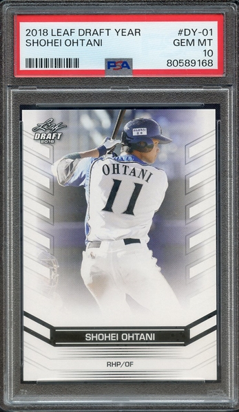 2018 LEAF OHTANI DRAFT YEAR DY-01 SHOHEI OHTANI PSA GEM MT 10