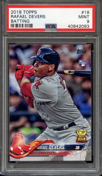 2018 TOPPS 18 RAFAEL DEVERS BATTING PSA MINT 9